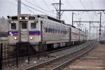 Outbound commuter approaches the station